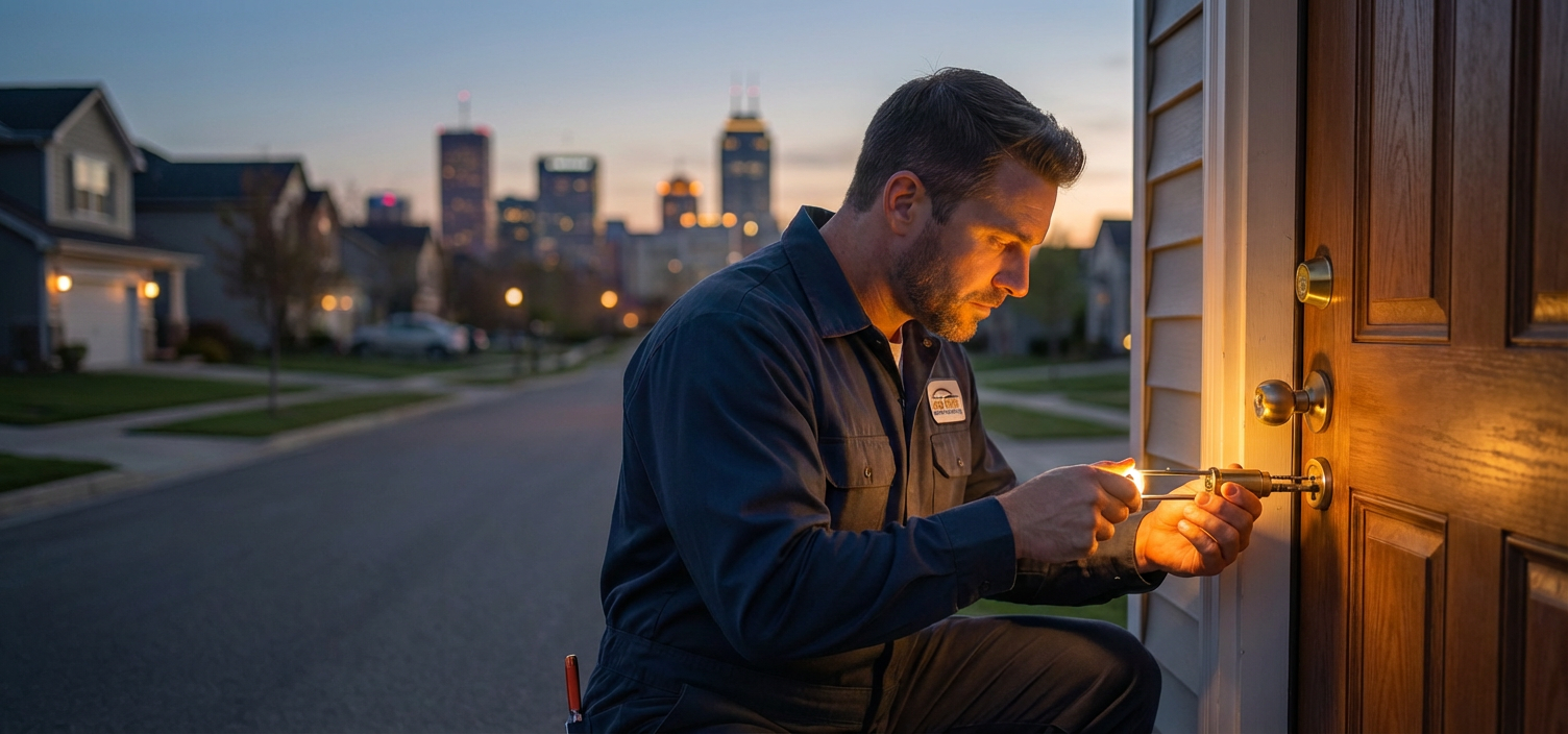 Locksmith Unlocking Door Without Damage in Des Moines